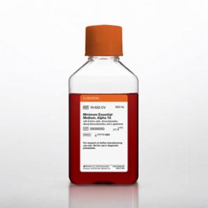 Corning 500 mL MEM (Minimum Essential Medium) Alpha Medium [+] Earles salts, ribonucleosides, deoxyribonucleosides, L-glutamine 10-022-CV