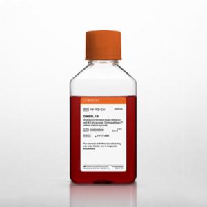 Corning 500 mL DMEM (Dulbeccos Modification of Eagles Medium) [+] Corning glutagro™, 4.5 g/L glucose, phenol red [-] sodium pyruvate 10-102-CV