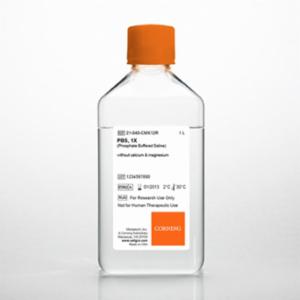 Corning 1 L PBS (Phosphate Buffered Saline), 1x [-] calcium, magnesium 21-040-CMX12