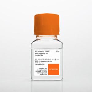 Corning 100 mL Trypsin 10x, 2.5% Trypsin in HBSS [-] calcium, magnesium, phenol red, Porcine Parvovirus Tested 25-054-CI