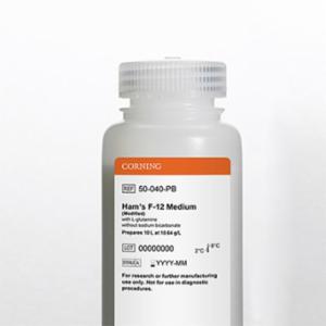 Corning 10 L Hams F-12 Medium, Powder [+] L-glutamine [-] sodium bicarbonate 50-040-PB