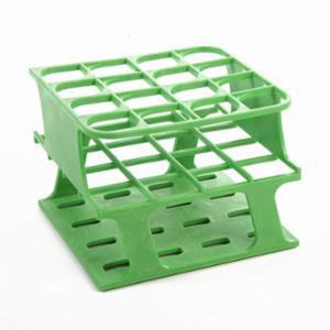 Heathrow Scientific LLC OneRack® Tube Rack Half POM 25mm 16-Place, Green HS27504C