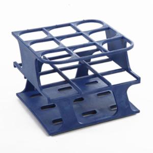 Heathrow Scientific LLC OneRack® Tube Rack Half POM 30mm 9-Place, Blue HS27505B