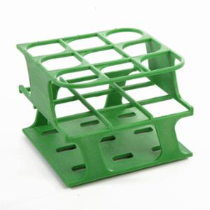 Heathrow Scientific LLC OneRack® Tube Rack Half POM 30mm 9-Place, Green HS27505C