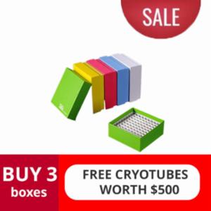 Biologix Cryoking,2" Cryo-ColorTM Cryobox with 100-well dividers, assorted colors, 90-5200