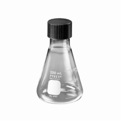 Corning PYREX 500mL Narrow Mouth Erlenmeyer Flask with Phenolic Screw Cap 4985-500