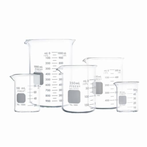 Corning PYREX Assortment Pack of Griffin Low Form Beakers, Graduated 1000-PACK