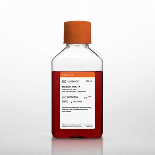 Corning 500 mL Medium 199 (Mod.) [+] Earles salts, L-glutamine 10-060-CV