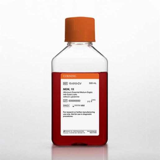 Corning 500 mL MEM (Minimum Essential Medium) [+] Earles salts [-] L-glutamine 15-010-CV