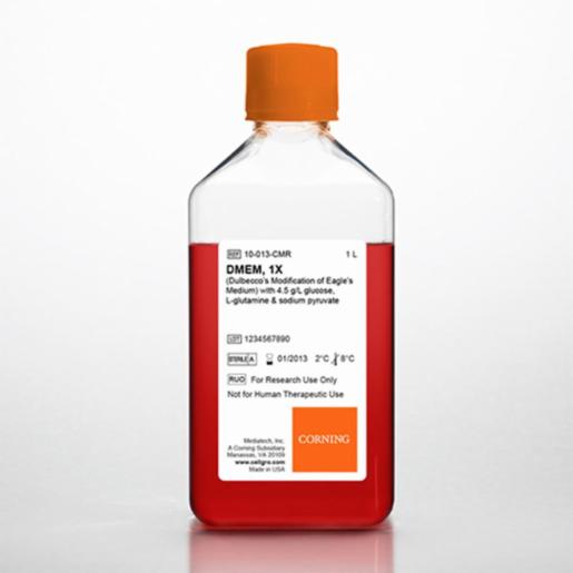 Corning 20 L DMEM (Dulbeccos Modification of Eagles Medium) [+] 4.5 g/L glucose, sodium pyruvate [-] L-glutamine 15-013-LB