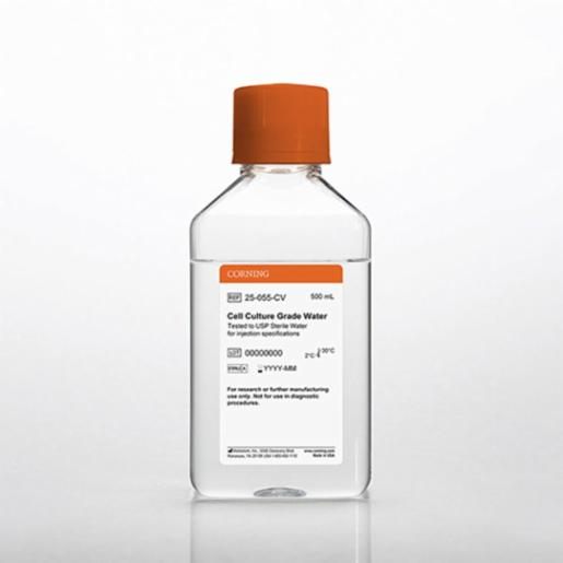 Corning 500 mL Cell Culture Grade Water Tested to USP Sterile Water for Injection Specifications 25-055-CV