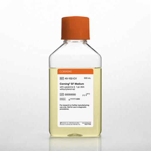 Corning 500 mL SF Medium [+] L-glutamine, 1 g/L BSA, [-] phenol red 40-102-CV