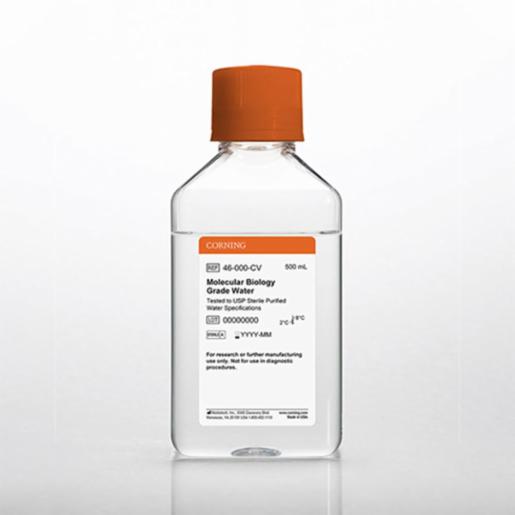 Corning 500 mL Molecular Biology Grade Water Tested to USP Sterile Purified Water Specifications 46-000-CV