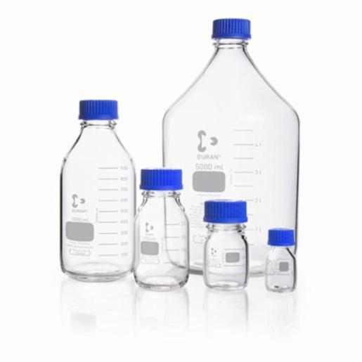 DWK Lab Bottle 10ml Duran Gl25 Blue Pp Cap Glass Edge, 10 Items SCOT218010851