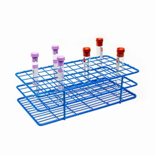 Heathrow Scientific LLC Coated Wire Tube Rack 13-16mm 6x12 Format, Blue HS23072