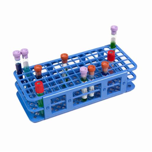 Heathrow Scientific LLC Fold & Snap Tube Rack 13mm 90-Place, Blue HS243073B