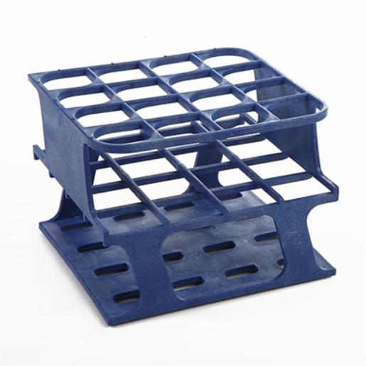 Heathrow Scientific LLC OneRack® Tube Rack Half POM 25mm 16-Place, Blue HS27504B