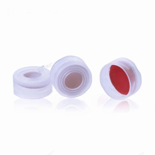 LabPRO QuickFit Open Top Snap Cap 11mm, Red PTFE/White Silicon Septa, 10000pcs/ctn LPQV5161